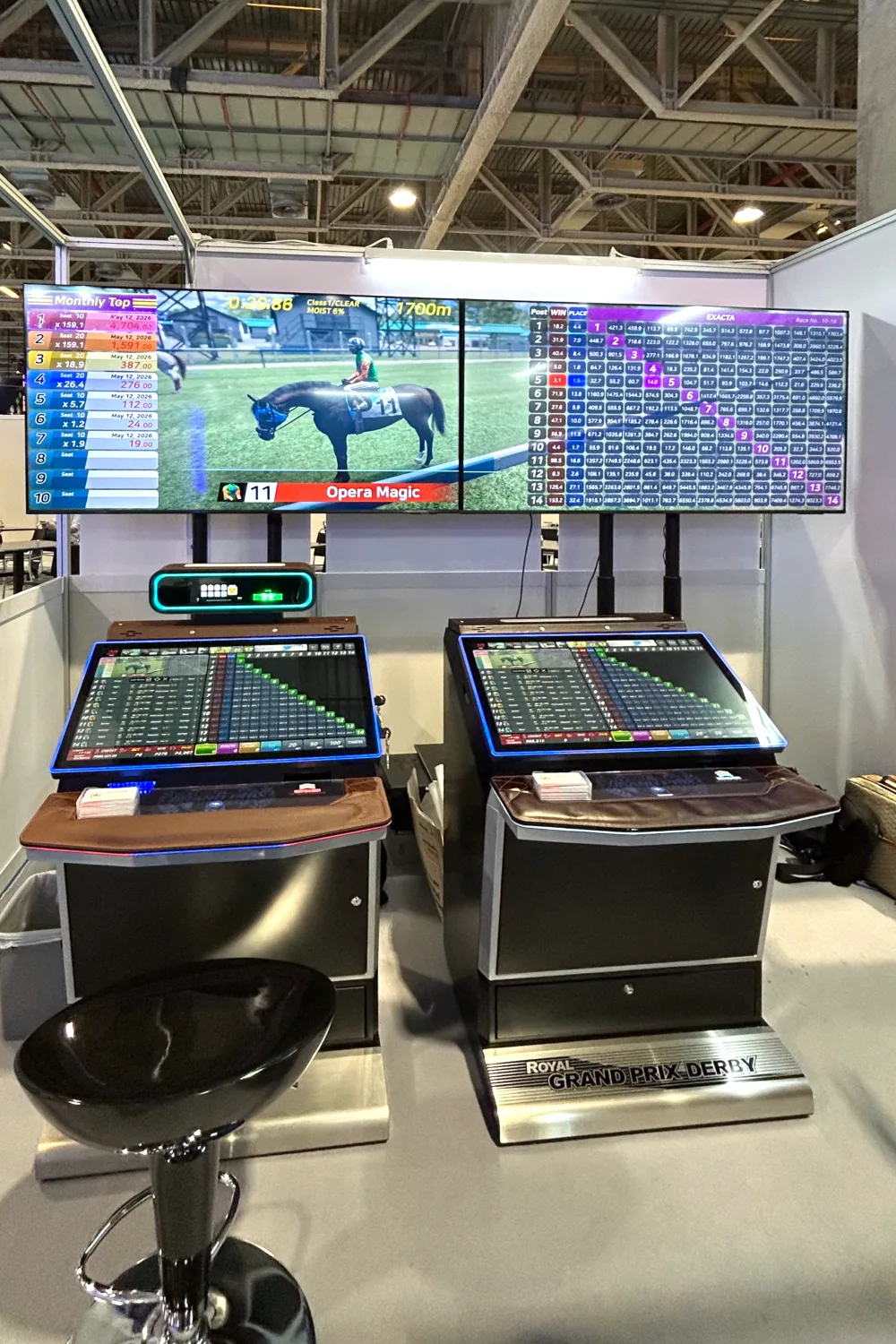 RGD3 live horse race on the LED display at G2E Asia 2026